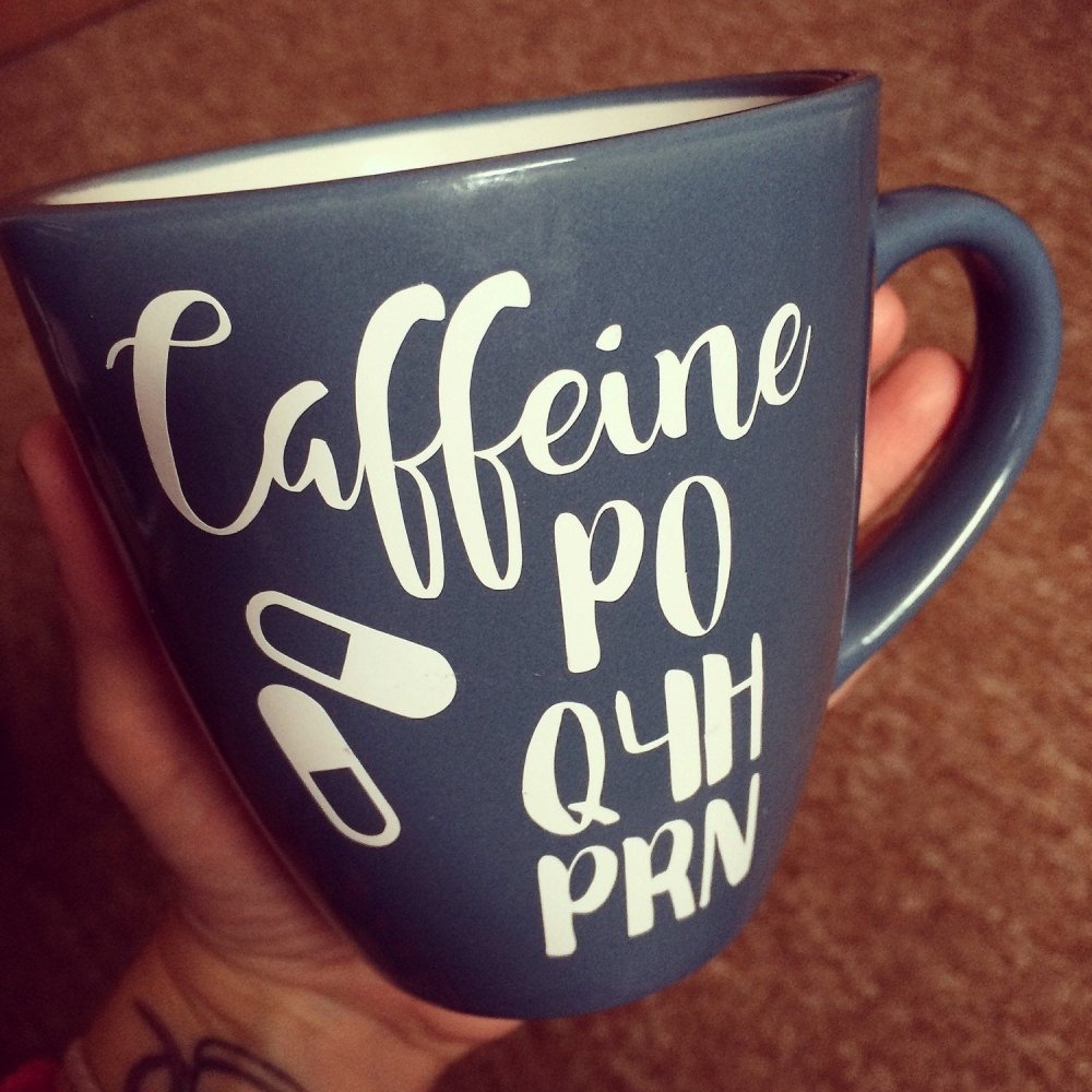 Décalque "Caféine PO Q4H PRN" - Les Zacôtés d’Emilie