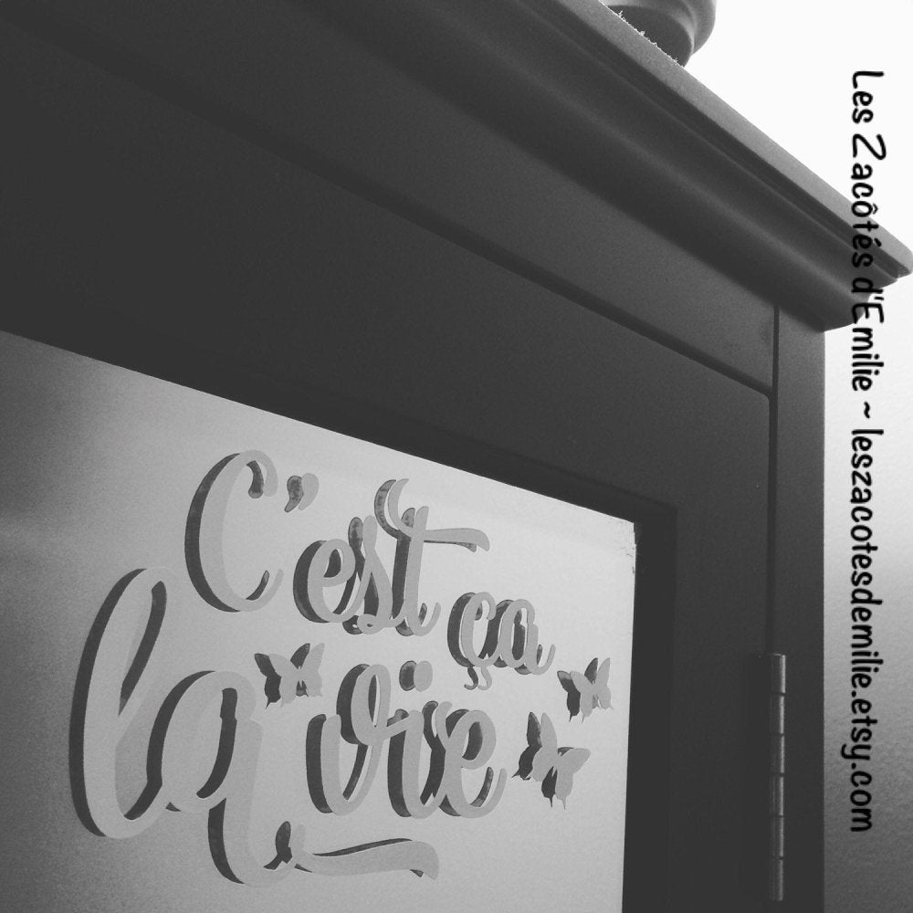 Décalque "C'est ça la vie" - Les Zacôtés d’Emilie