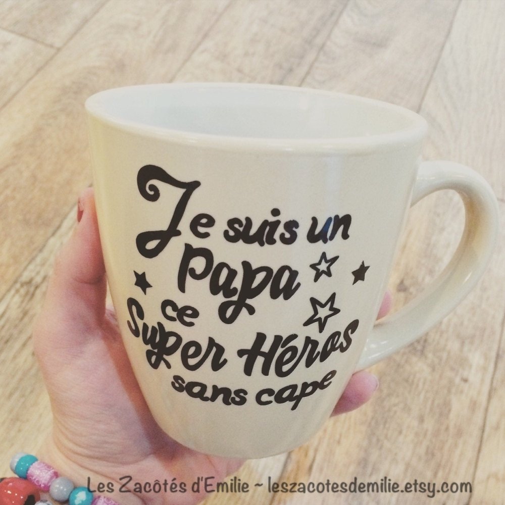 Décalque "Je suis un papa, ce Super Héros sans cape" - Les Zacôtés d’Emilie