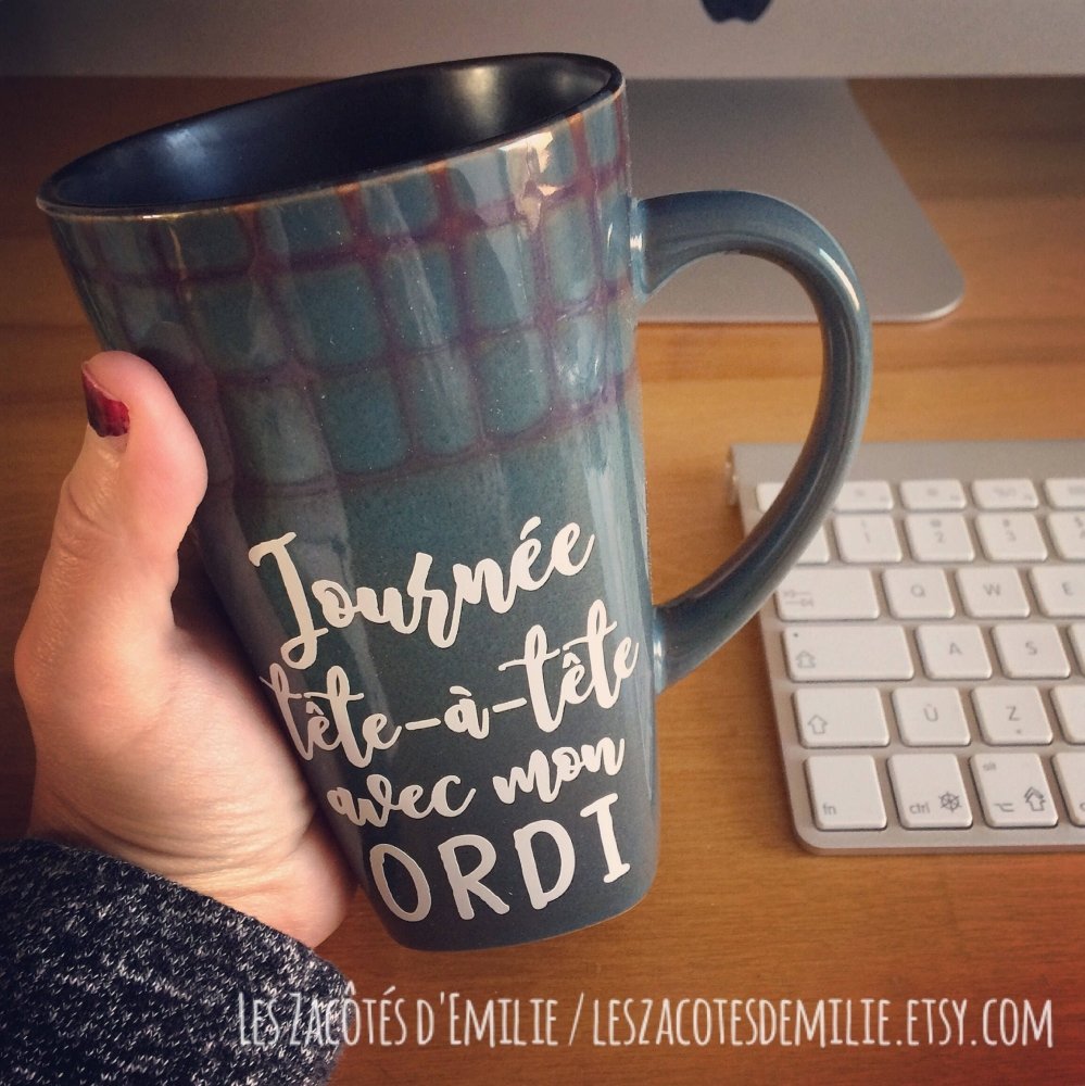 Décalque "Journée tête-à-tête avec mon ordi" - Les Zacôtés d’Emilie