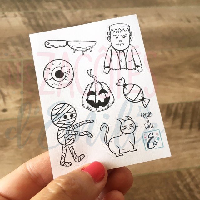 Lot #2 d'autocollants d'Halloween (set de 9 lots) - Les Zacôtés d’Emilie