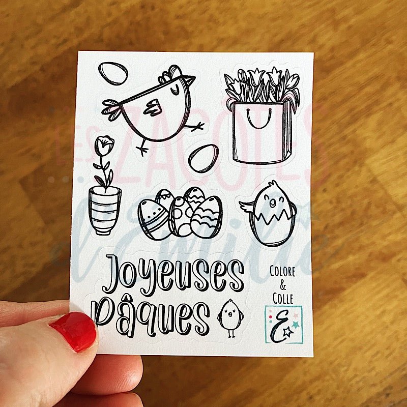 Lot d'autocollants de Pâques (set de 9 lots) - Les Zacôtés d’Emilie