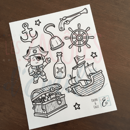 Lot d'autocollants PIRATES (set de 4 lots) - Les Zacôtés d’Emilie