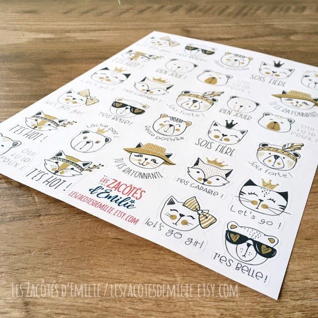 Lot d'autocollants positifs et d'encouragement - Les Zacôtés d’Emilie