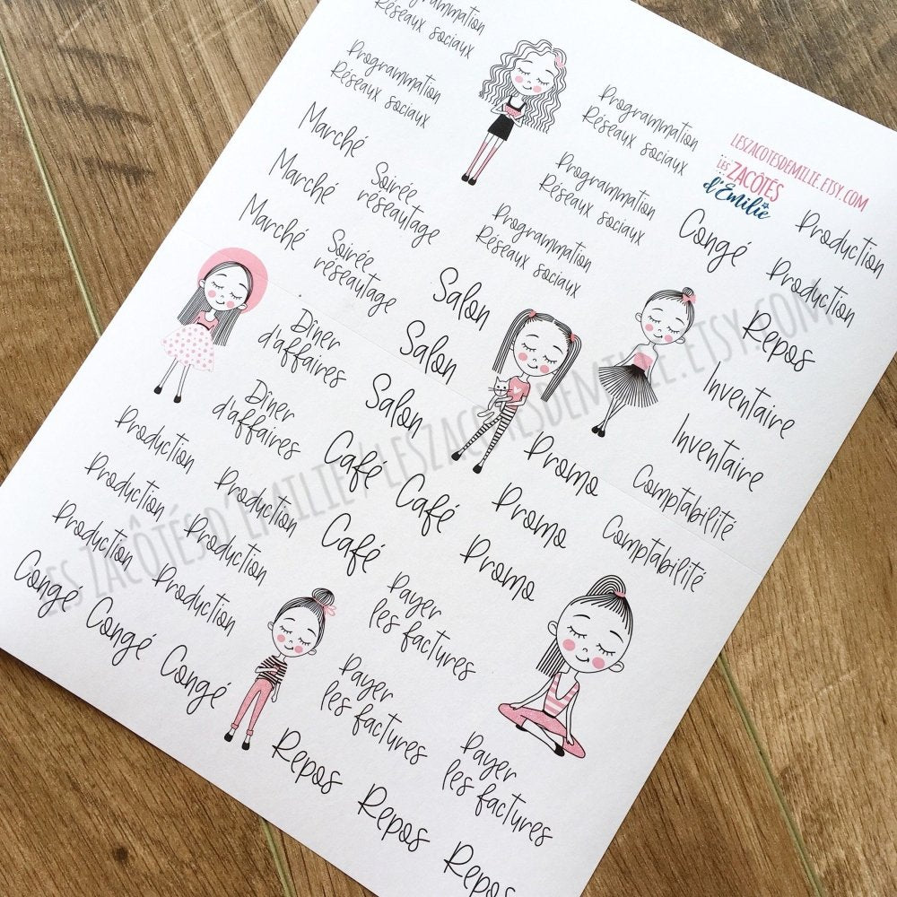 Lot d'autocollants pour les entrepreneurs, girlboss - Les Zacôtés d’Emilie