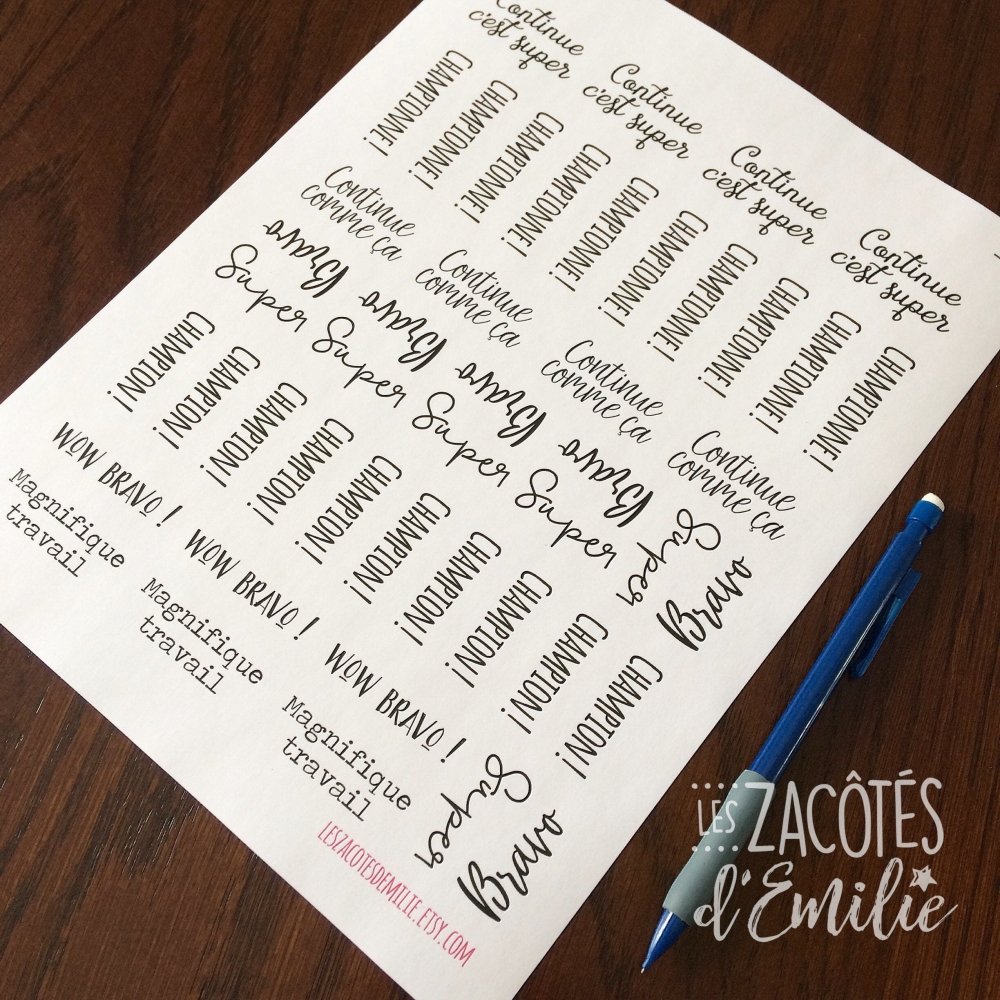 Lot d'autocollants pour professeurs - Les Zacôtés d’Emilie
