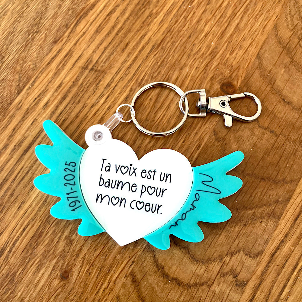 Porte-clé avec message audio ou vidéo d'un défunt