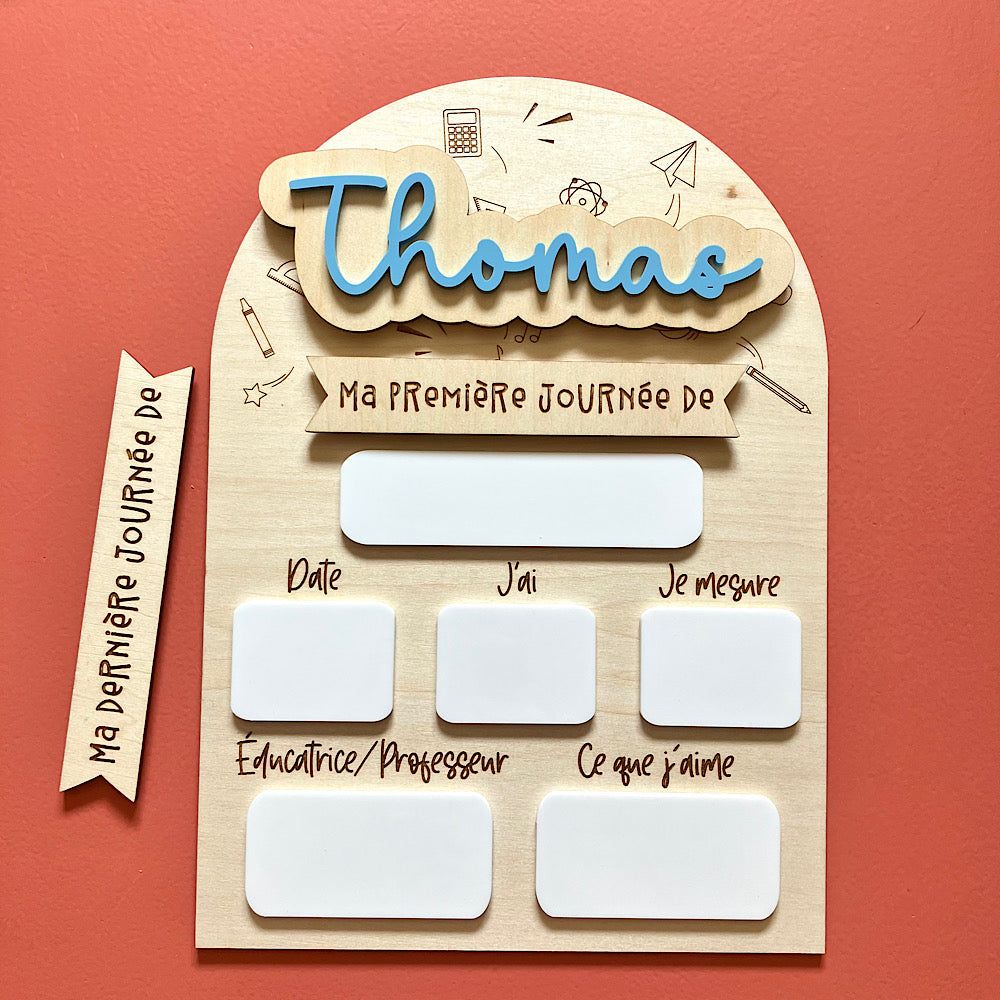 Tableau pour première journée d'école