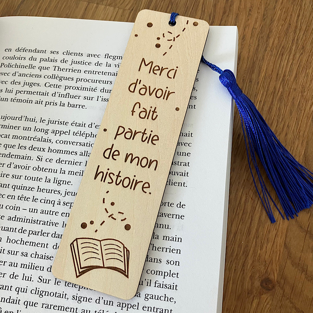 Signet "Merci d'avoir fait partie de mon histoire."