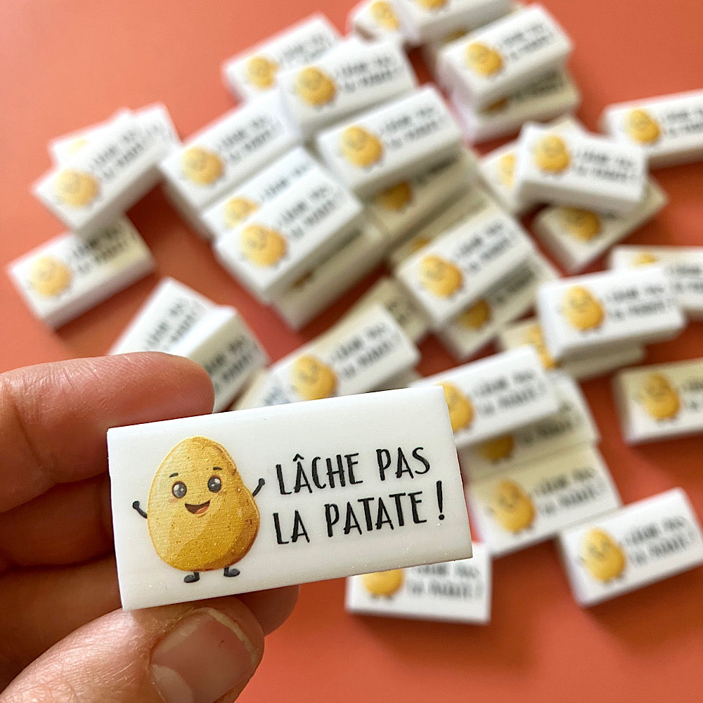 Lot de gommes à effacer: Lâche pas la patate !