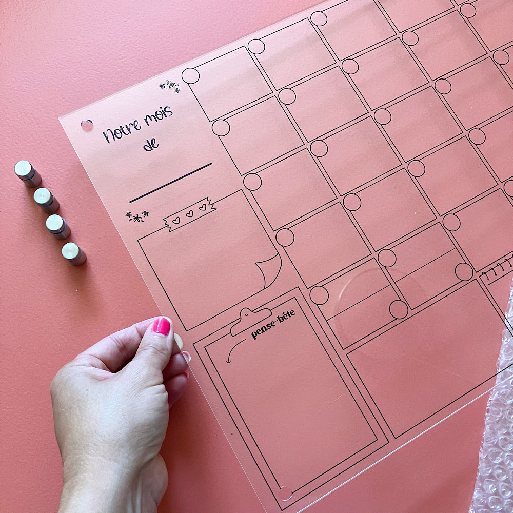 Calendrier mural en acrylique
