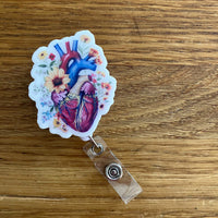 Bobine rétractable au design d'un coeur floral - Les Zacôtés d’Emilie