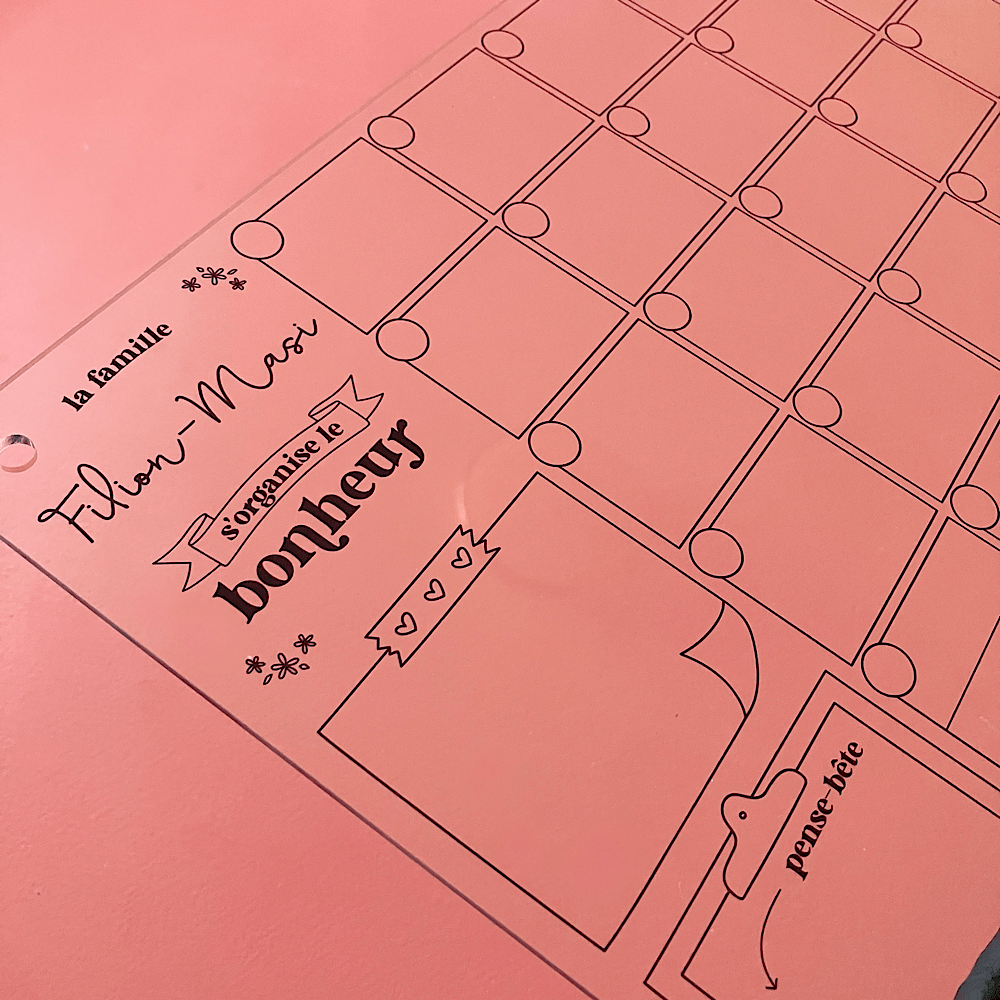 Calendrier mural en acrylique - Les Zacôtés d’Emilie