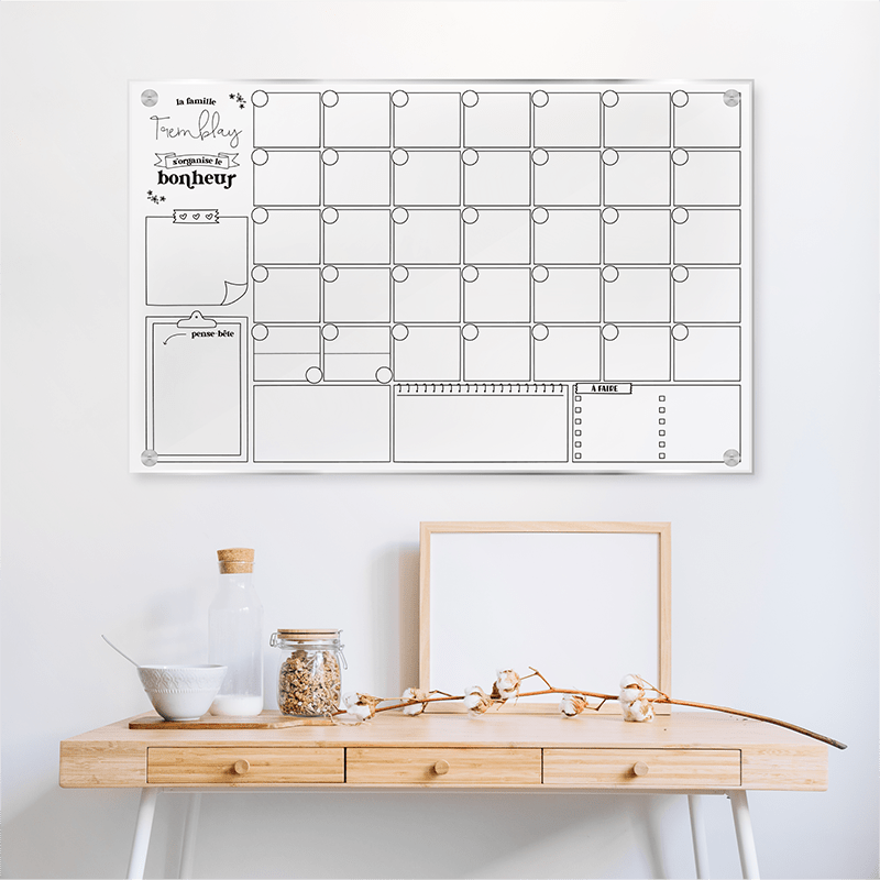 Calendrier mural en acrylique - Les Zacôtés d’Emilie