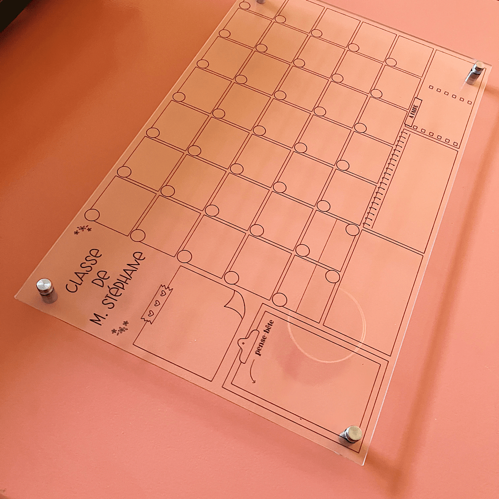 Calendrier mural en acrylique - Les Zacôtés d’Emilie