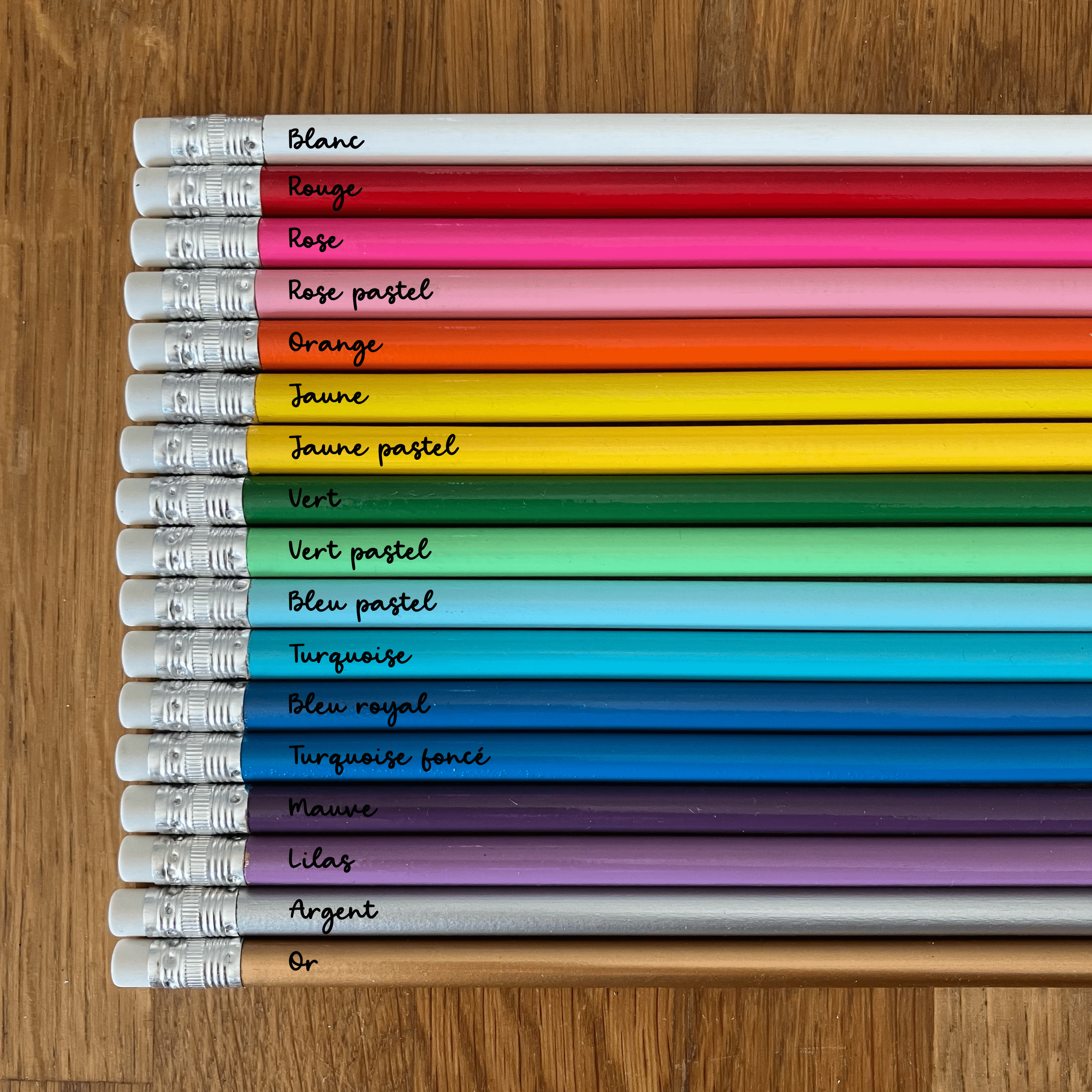 Lot de 10 crayons de plomb avec texte personnalisé - Les Zacôtés d’Emilie