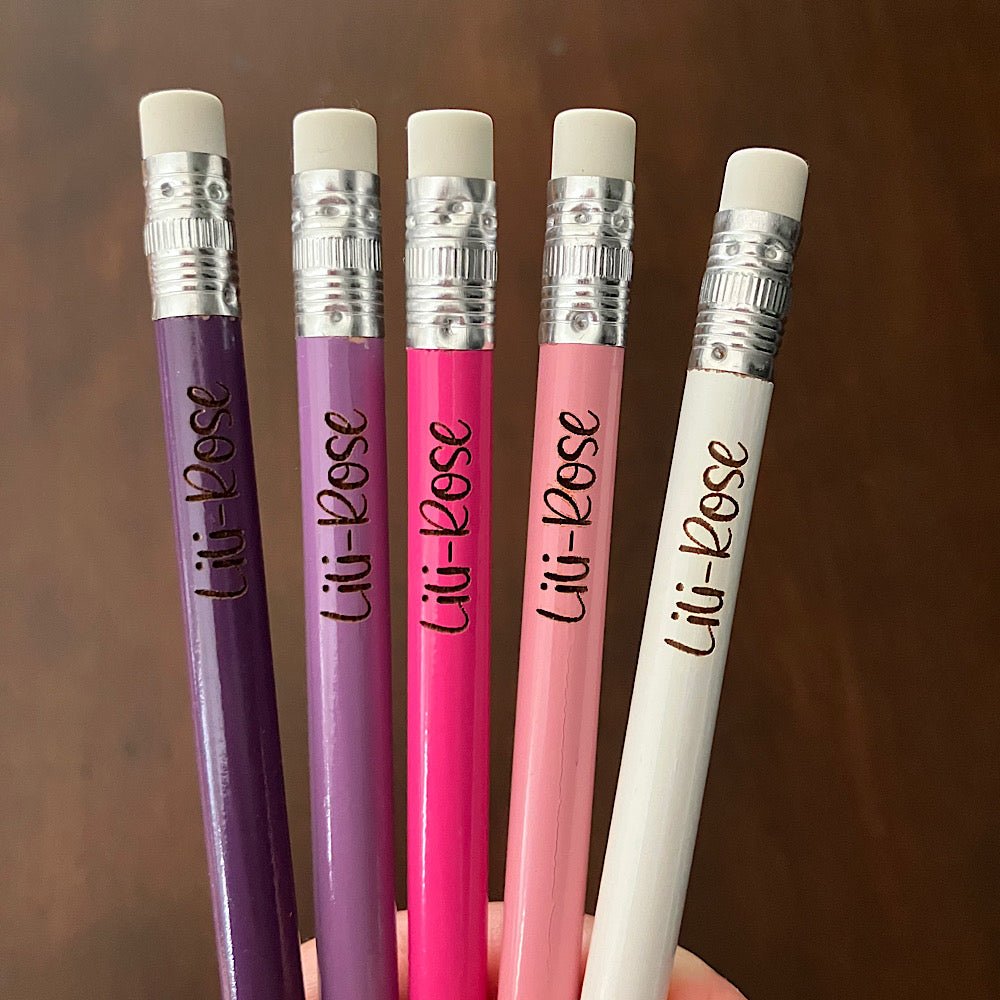 Lot de 5 crayons de plomb avec prénom - Les Zacôtés d’Emilie