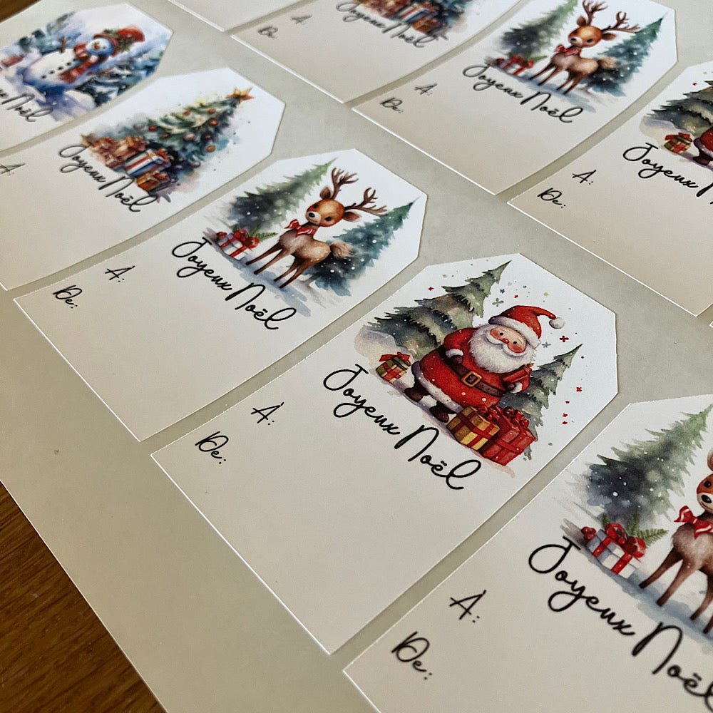 Lot d'étiquettes autocollantes de Noël pour les cadeaux - Les Zacôtés d’Emilie