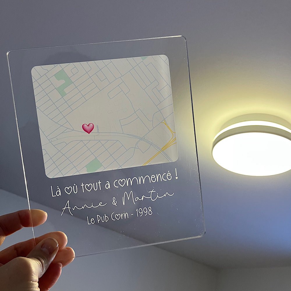 Plaquette lumineuse avec map - Les Zacôtés d’Emilie