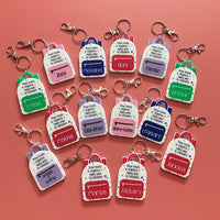 Porte - clé sac à dos avec prénom et numéro d'urgence - Les Zacôtés d’Emilie