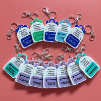 Porte - clé sac à dos avec prénom et numéro d'urgence - Les Zacôtés d’Emilie