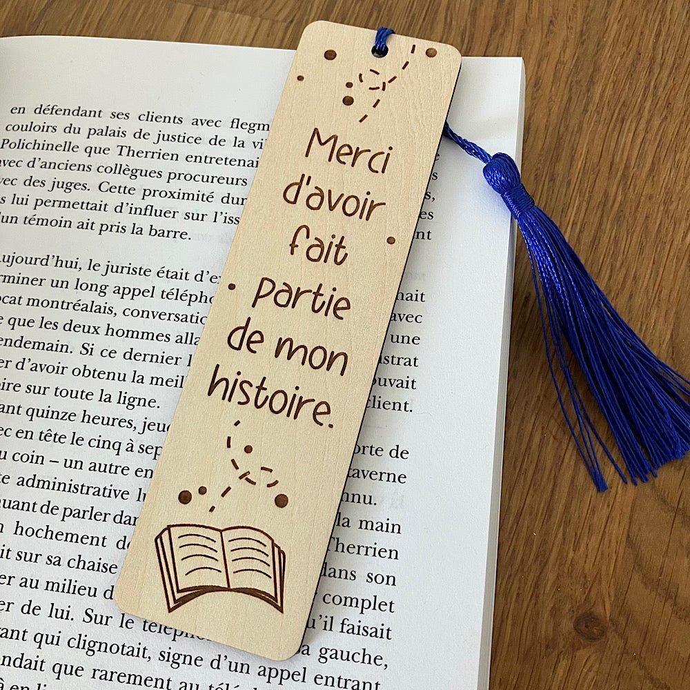 Signet "Merci d'avoir fait partie de mon histoire." - Les Zacôtés d’Emilie