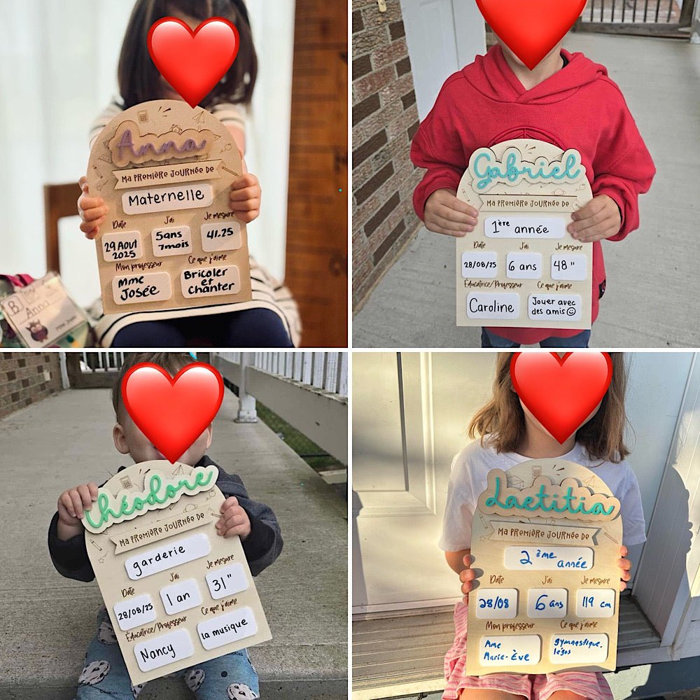 Tableau pour première journée d'école - Les Zacôtés d’Emilie