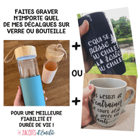 Verre avec manchon en silicone et gravure d'un de mes décalques - Les Zacôtés d’Emilie