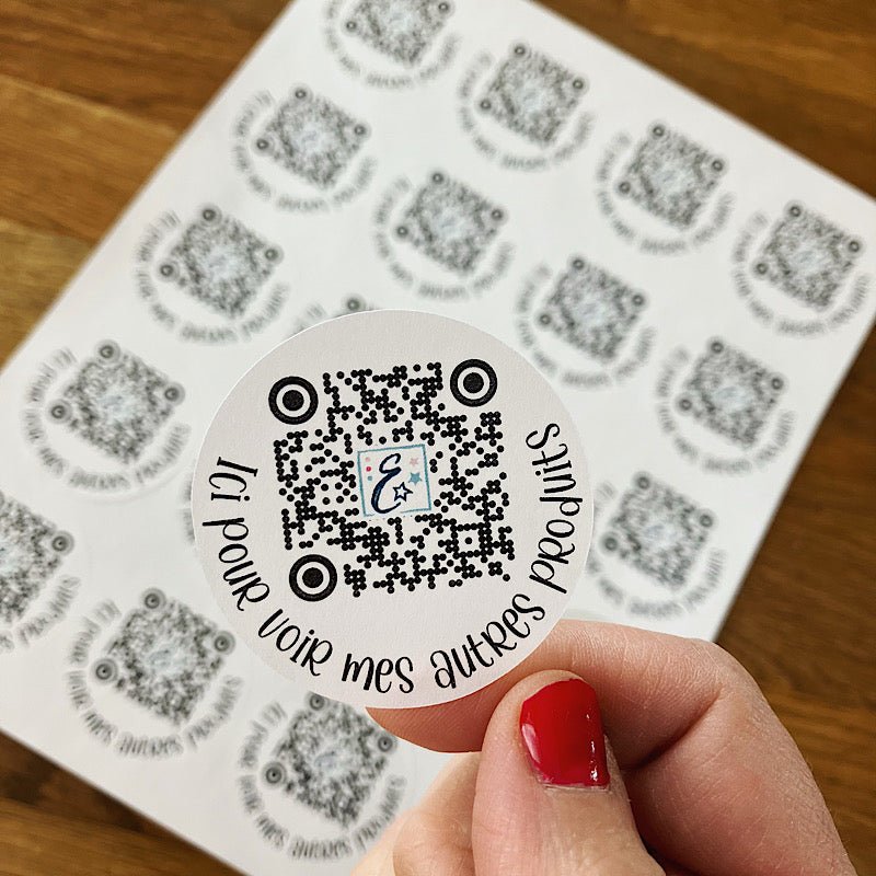 Autocollants en papier avec le code QR de votre site, vos réseaux sociaux - Les Zacôtés d’Emilie