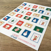 Autocollants en papier "Joyeuses fêtes" en forme de timbres - Les Zacôtés d’Emilie