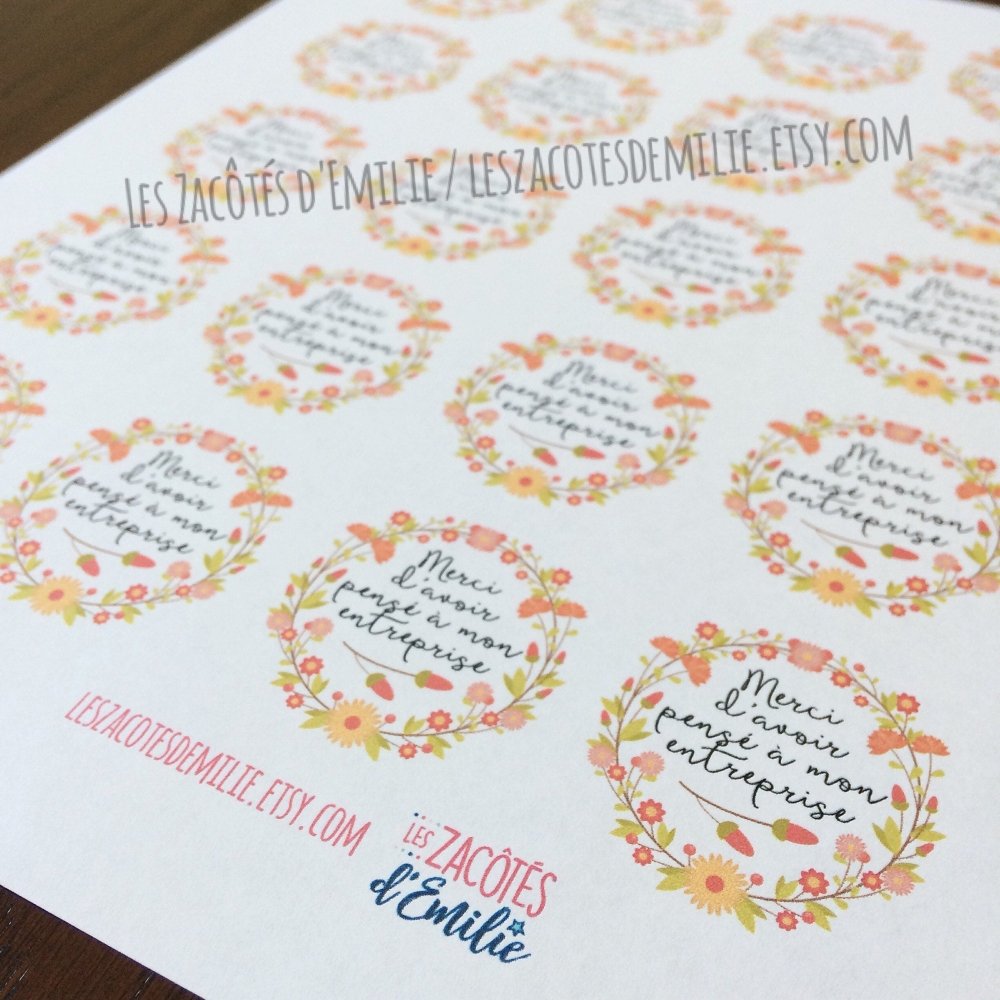 50 Autocollants Personnalisés 'Merci' Pour Mariage - Ronds 40mm - Parfaits Pour Dragées Et Cartes - 3