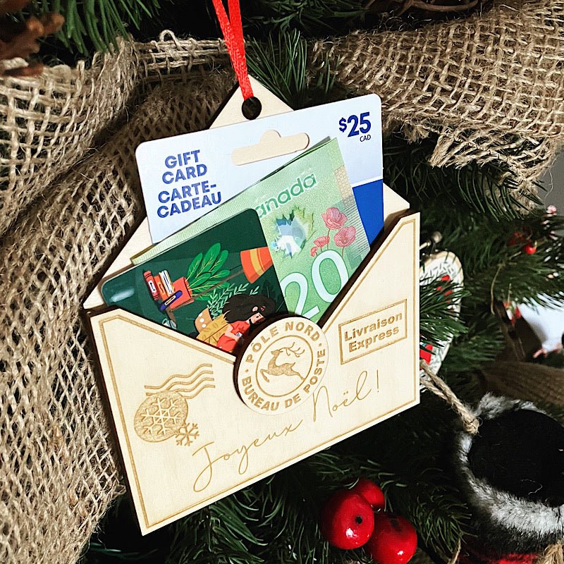 Enveloppe Cadeau Argentée Pour Noël - Porte-monnaie De Noël Décoratif - DIY, Réutilisable, Pour Surprises Et Décoration