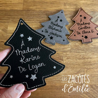 Ornement en cuir « Une éducatrice en OR » en forme de sapin - Les Zacôtés d’Emilie